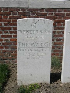 RUE-PETILLON MILITARY CEMETERY, FLEURBAIX - SUNDAR SINGH, 